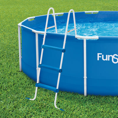 Funsicle 36 Inch SureStep 3 Stair Outdoor Above-Ground Swimming Pool Ladder - VMInnovations