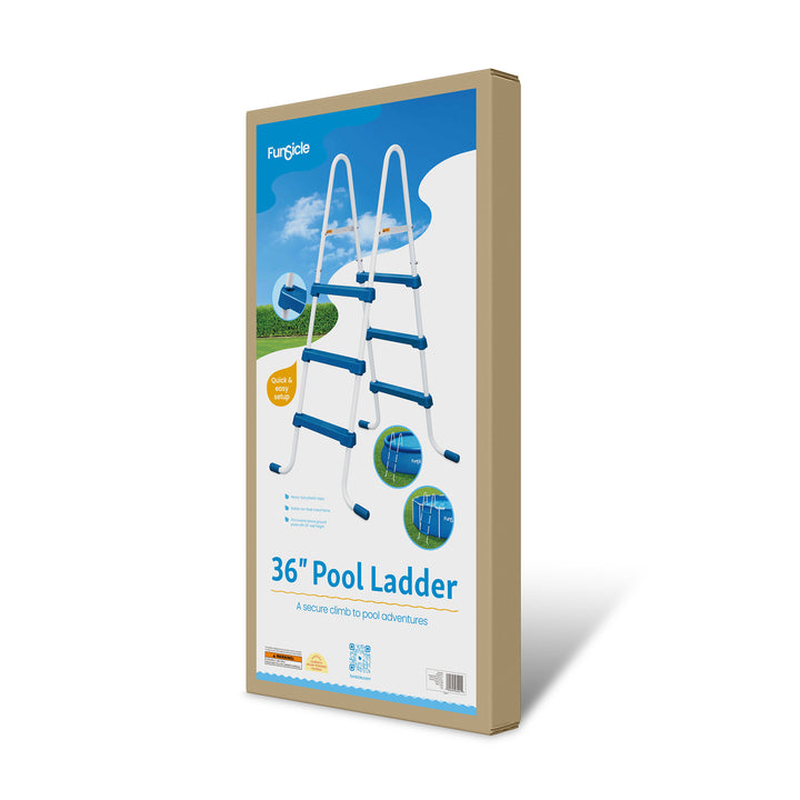 Funsicle 36 Inch SureStep 3 Stair Outdoor Above-Ground Swimming Pool Ladder