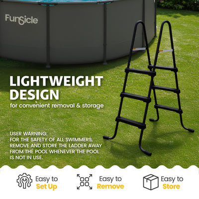 Funsicle 36" SureStep 3 Stair Outdoor Above-Ground Swimming Pool Ladder (Used) - VMInnovations
