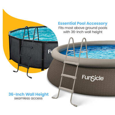 Funsicle 36" SureStep 3 Stair Outdoor Above-Ground Swimming Pool Ladder (Used) - VMInnovations
