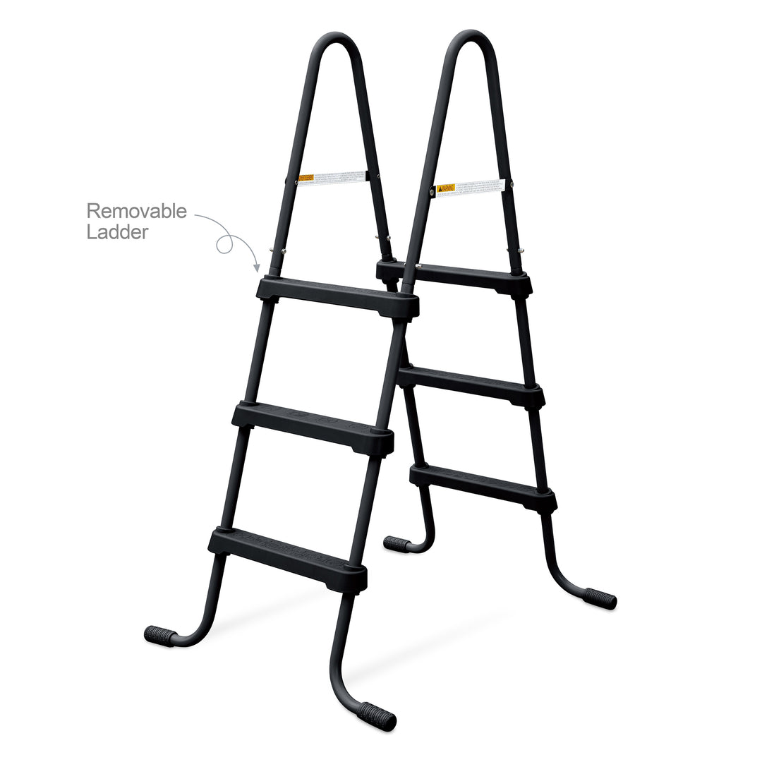 Funsicle 36" SureStep 3 Stair Outdoor Above-Ground Swimming Pool Ladder, Black