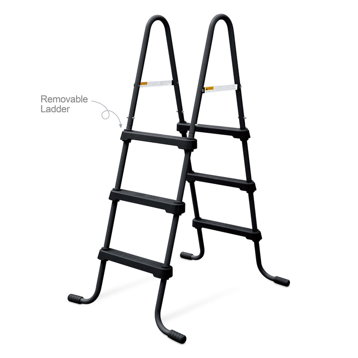 Funsicle 36" SureStep 3 Stair Outdoor Above-Ground Swimming Pool Ladder, Black