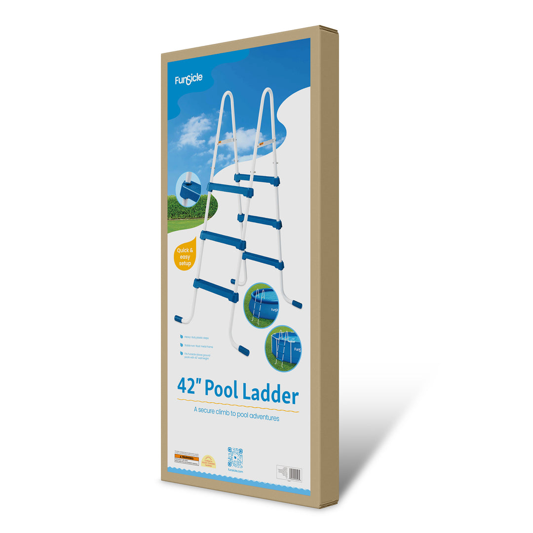 Funsicle 42 Inch SureStep 3 Stair Outdoor Above-Ground Swimming Pool Ladder