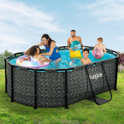 Funsicle 9'10" Oasis Designer Oval Above Ground Pool w/ Pump (Open Box) - VMInnovations