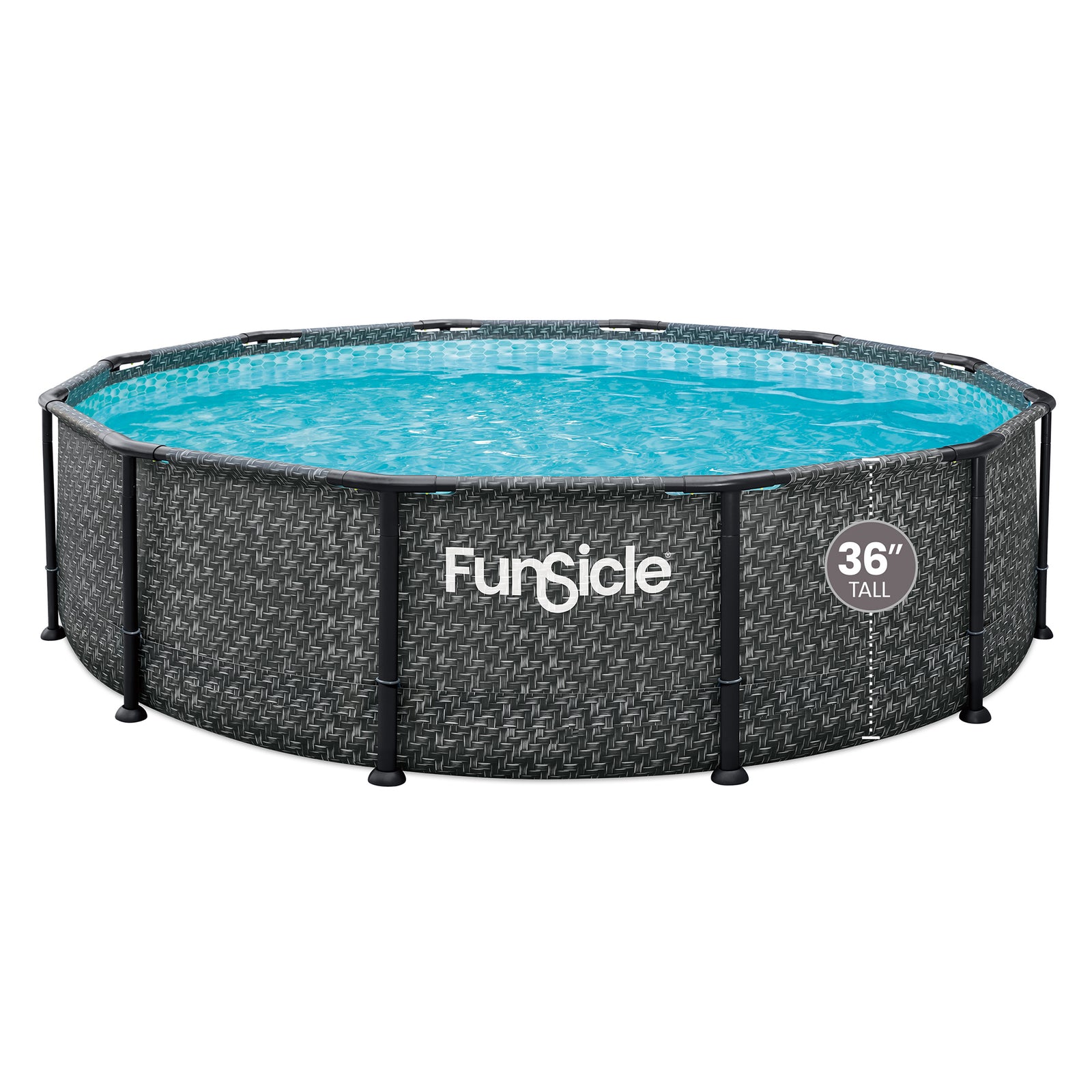 Funsicle 12' x 36" Oasis Designer Above Ground Pool, Dark Herringbone (Open Box) - VMInnovations