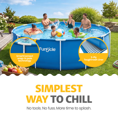 Funsicle 15' x 48" Outdoor Activity Round Frame Swimming Pool Set (Open Box)