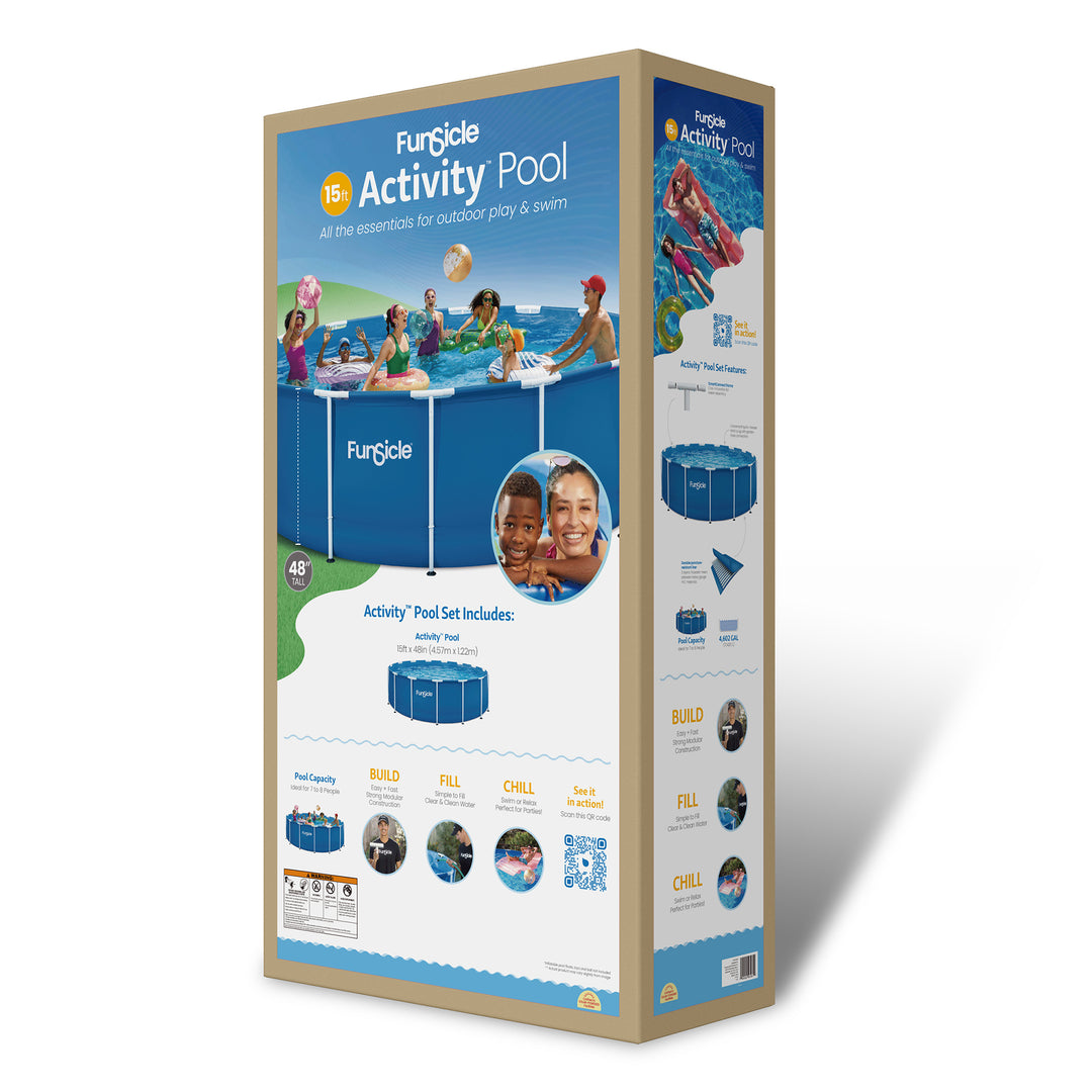 Funsicle 15' x 48" Outdoor Activity Round Frame Above Ground Swimming Pool Set