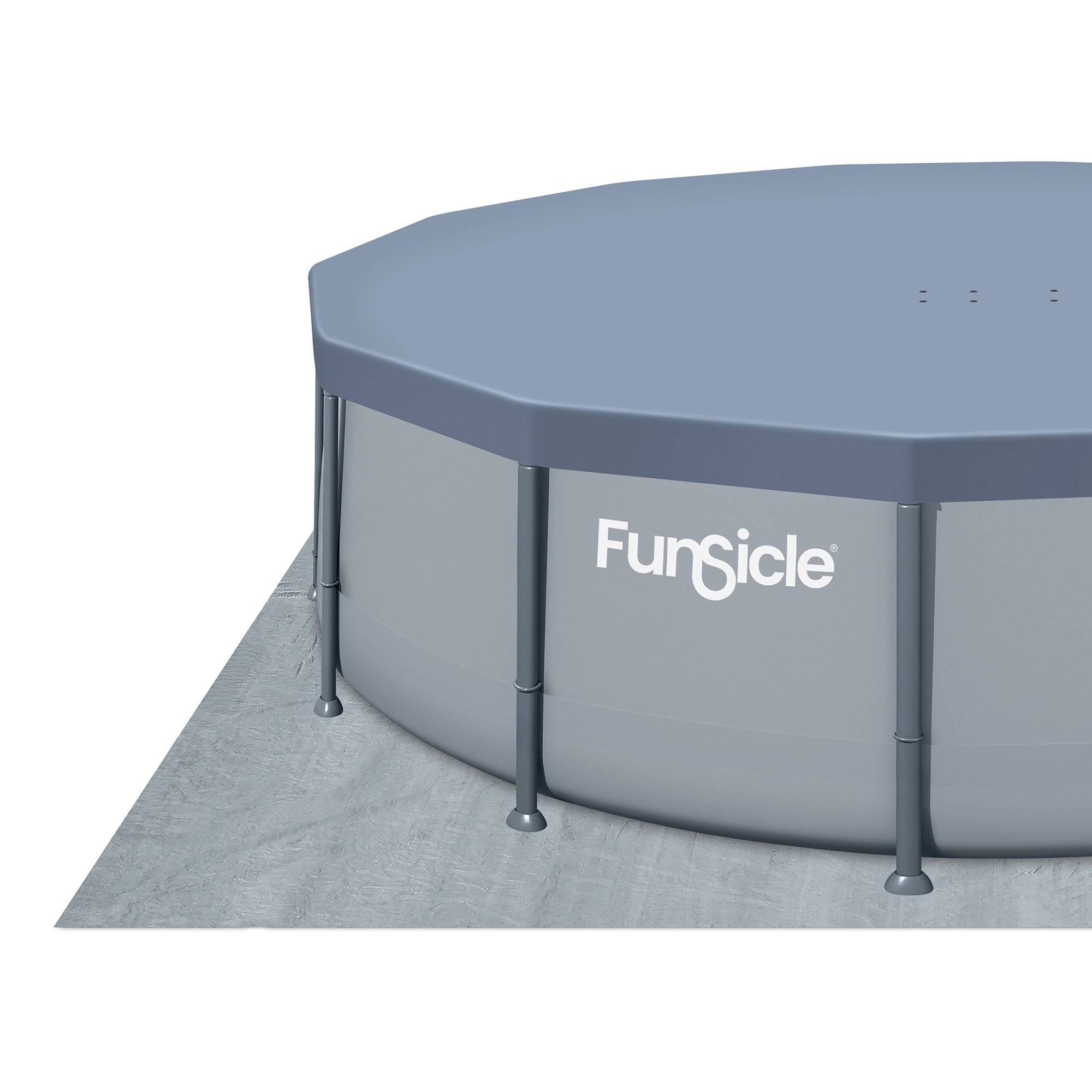 Funsicle 14' x 42" Oasis Round Above Ground Swimming Pool Set, Gray (Open Box)