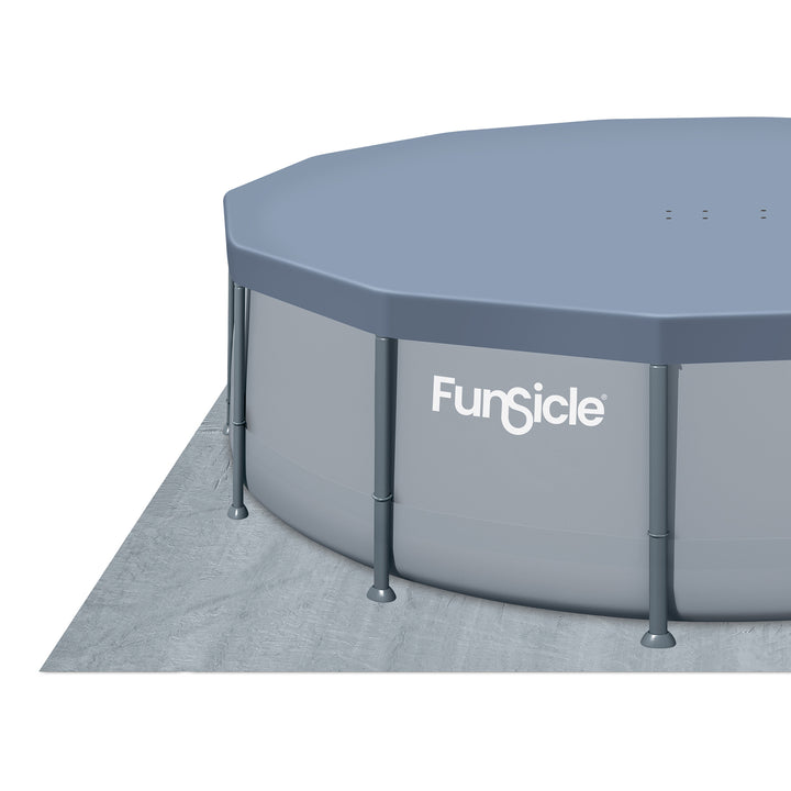 Funsicle 14' x 42" Oasis Round Above Ground Swimming Pool Set, Cool Gray - VMInnovations