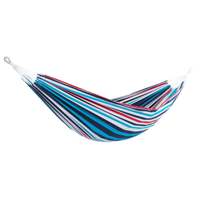 Vivere Brazilian Style Double Cotton Hammock, Outdoor Hanging Daybed, Denim - VMInnovations