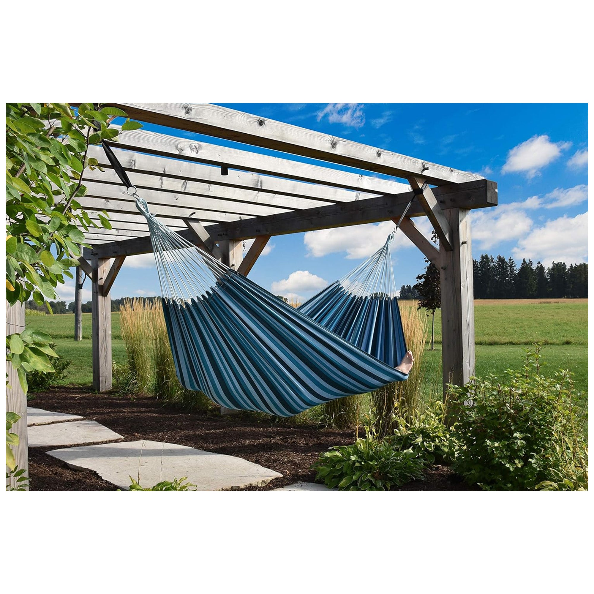 Vivere Brazilian Style Double Cotton Hammock, Outdoor Hanging Daybed, (Open Box) - VMInnovations
