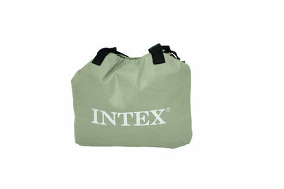 Intex Twin Raised Pillow Rest Flocked Airbeds with Built-In Air Pump (2 Pack)