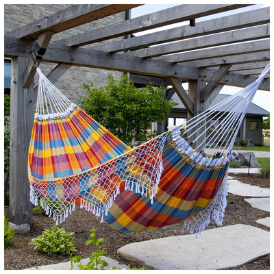 Vivere Authentic Brazilian Cotton Hammock, Outdoor Hanging Daybed (Open Box) - VMInnovations