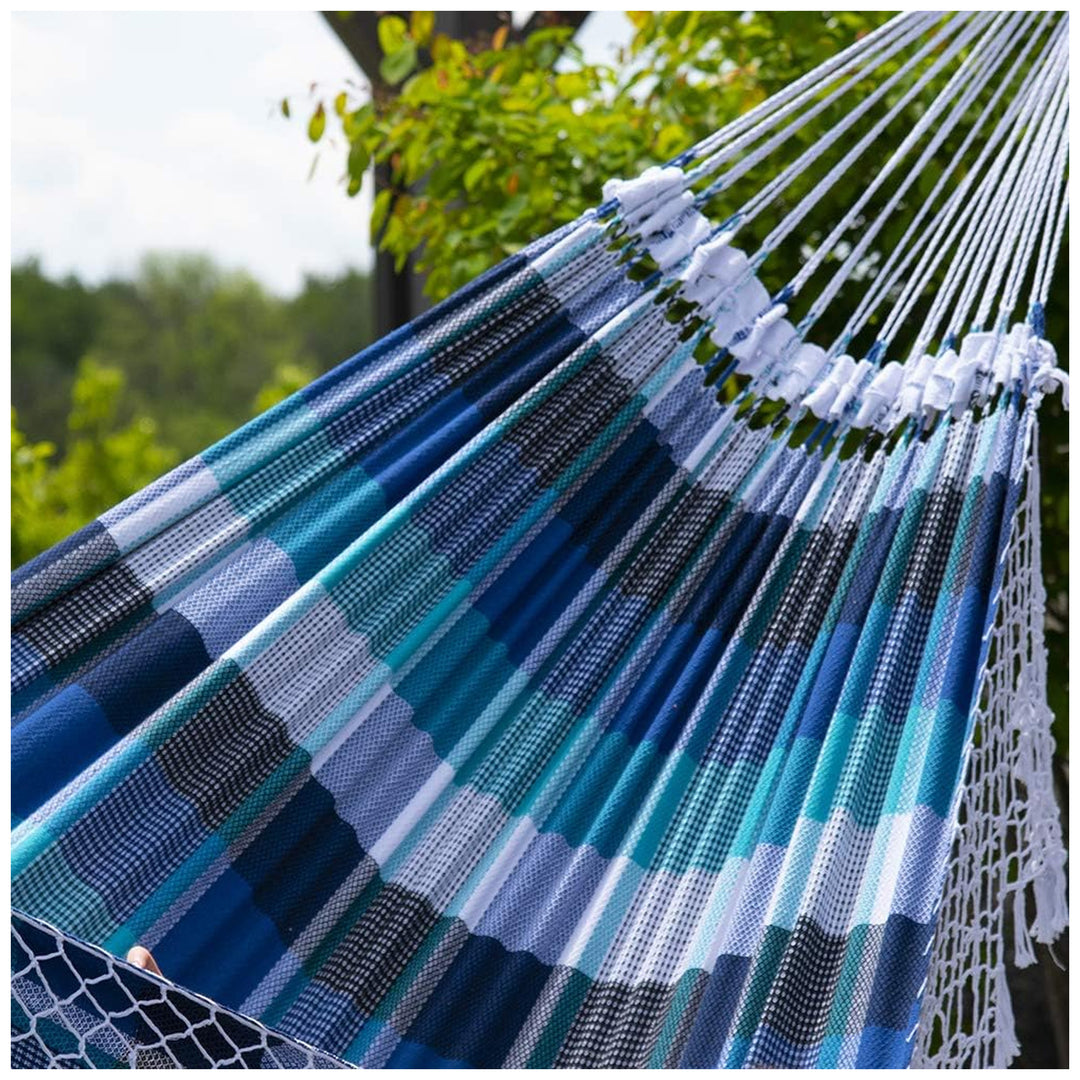 Vivere Authentic Brazilian Cotton Hammock, Outdoor Hanging Daybed, Marina