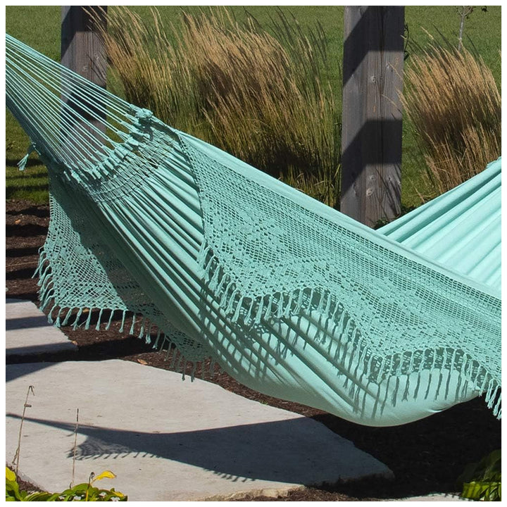 Vivere Authentic Brazilian Cotton Hammock, Outdoor Hanging Daybed, Copacabana