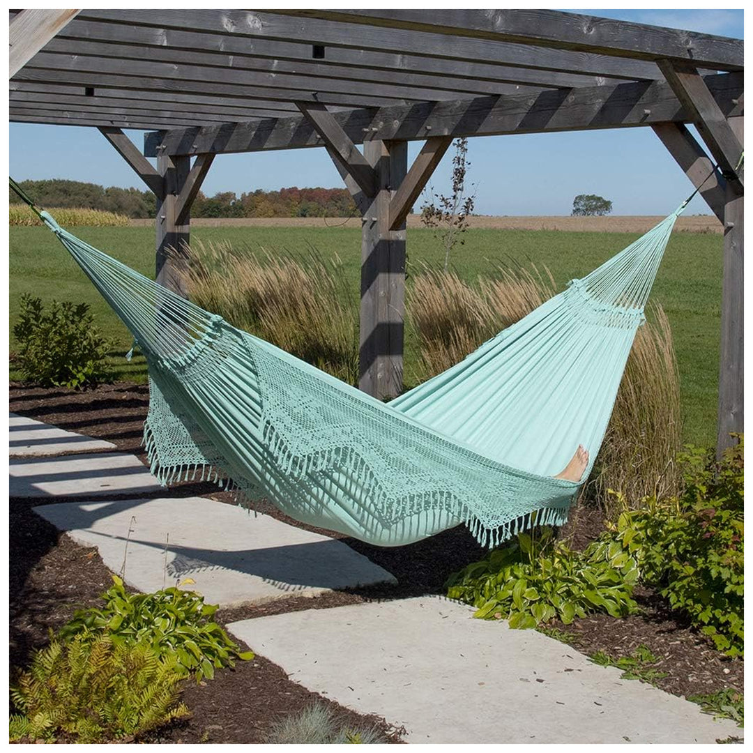 Vivere Authentic Brazilian Cotton Hammock, Outdoor Hanging Daybed, Copacabana