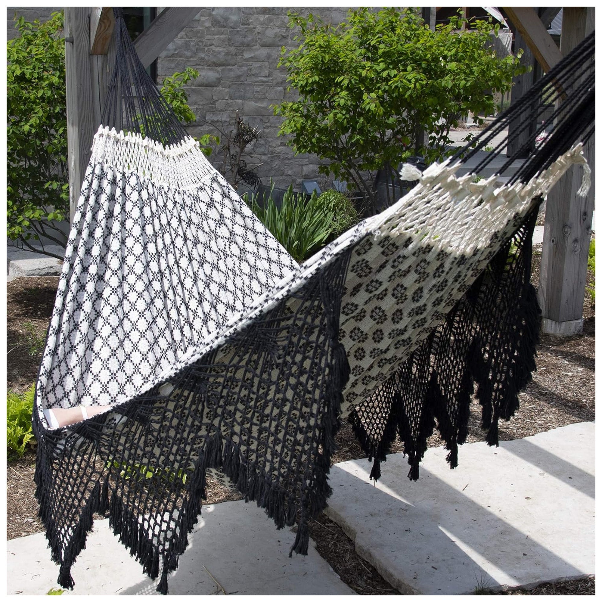Vivere Authentic Brazilian Cotton Hammock, Outdoor Hanging Daybed (Open Box) - VMInnovations