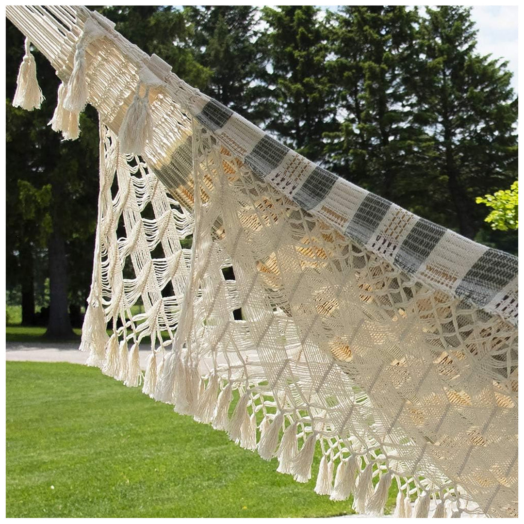 Vivere Authentic Brazilian Cotton Hammock, Outdoor Hanging Daybed, Honey Island - VMInnovations