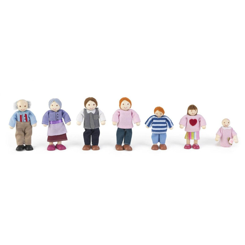 KidKraft Caucasian Doll Family Complete Set for Dollhouses -  (Open Box)