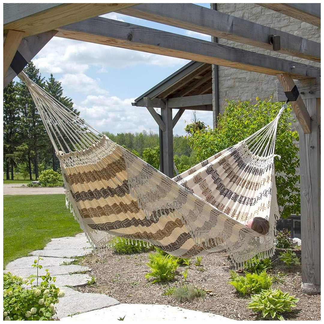 Vivere Authentic Brazilian Cotton Hammock, Outdoor Hanging Daybed, Costa