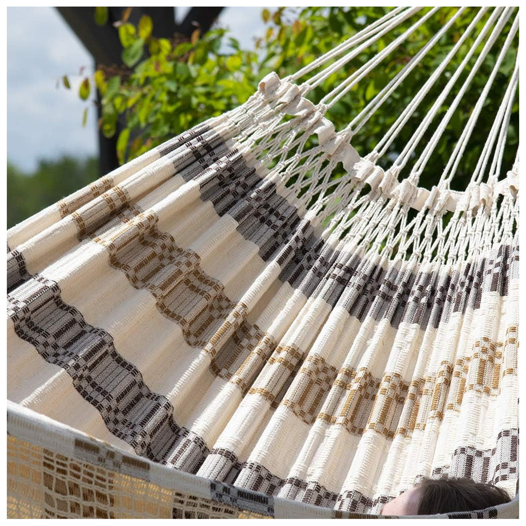 Vivere Authentic Brazilian Cotton Hammock, Outdoor Hanging Daybed, Costa