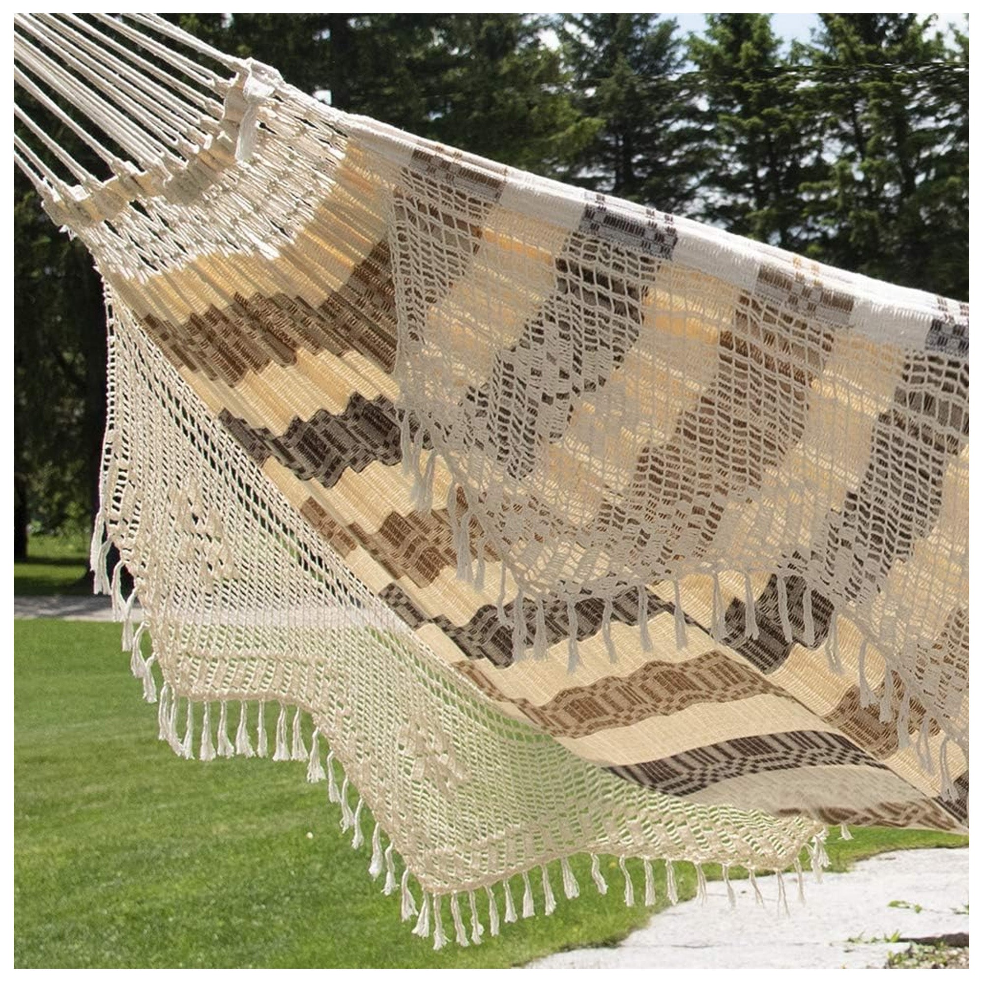Vivere Authentic Brazilian Cotton Hammock, Outdoor Hanging Daybed, (Open Box)