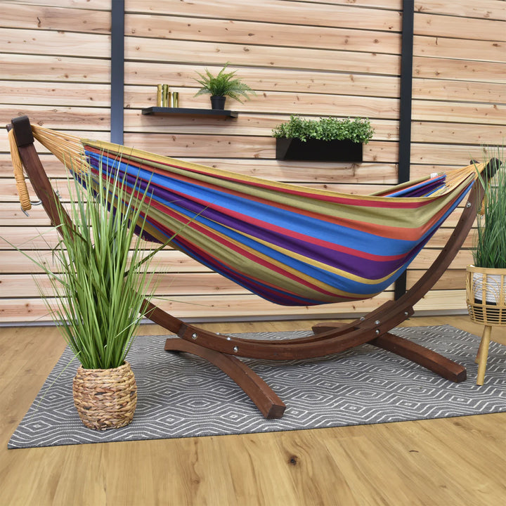 Vivere Double Cotton Replacement Hammock for 8’, 9’ Stand, Canvas Only, Tropical