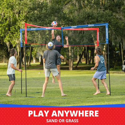 Vivere CROSSNET 4 Sq Outdoor Volleyball Game Net Set w Ball (Used)