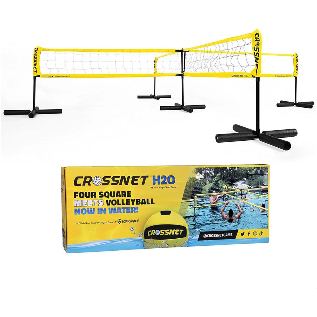 Vivere CROSSNET H2O Volleyball Pool Game 4 Square Net Portable Outdoor Water Toy