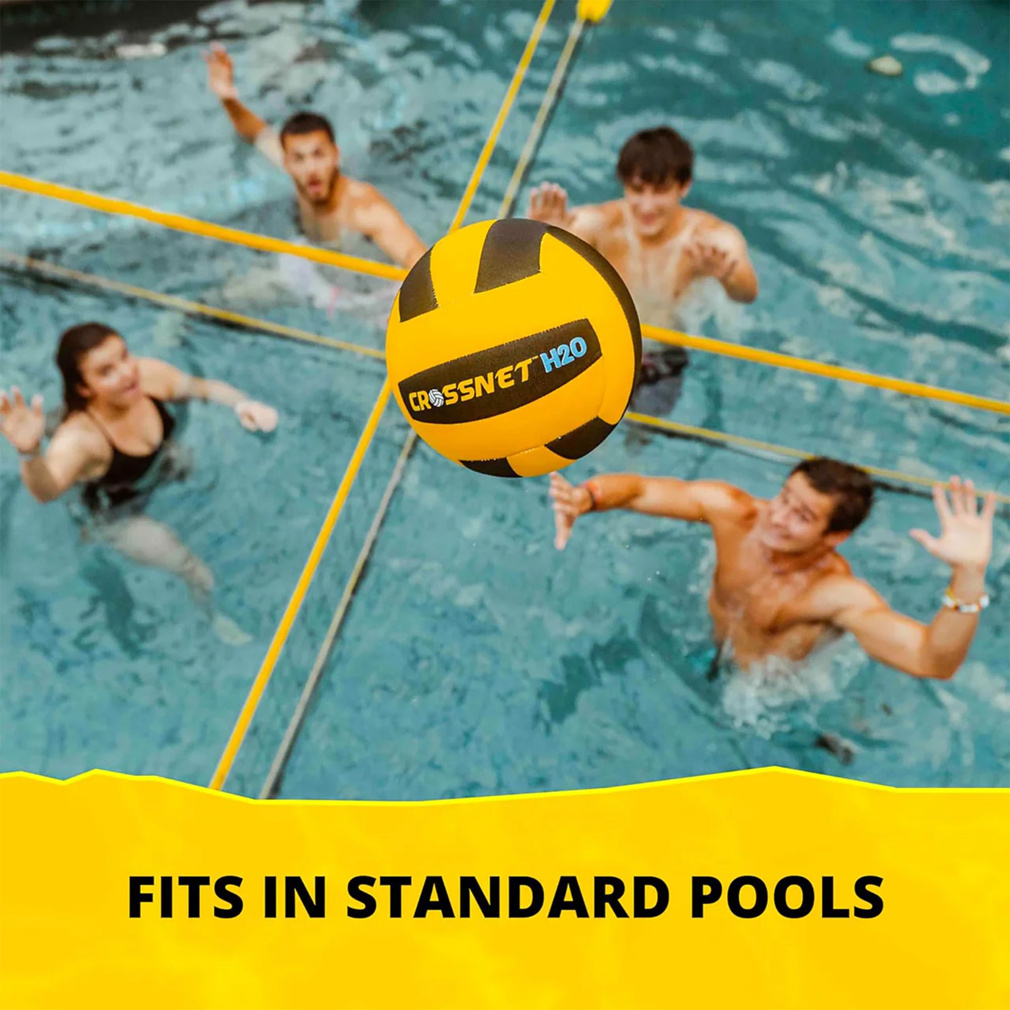 Vivere CROSSNET H2O Volleyball  4 Sq Portable Outdoor Water Pool Game (Open Box)