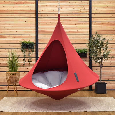 Vivere Double Cacoon Hanging Chair Indoor/Outdoor Polyester Hammock (Open Box) - VMInnovations