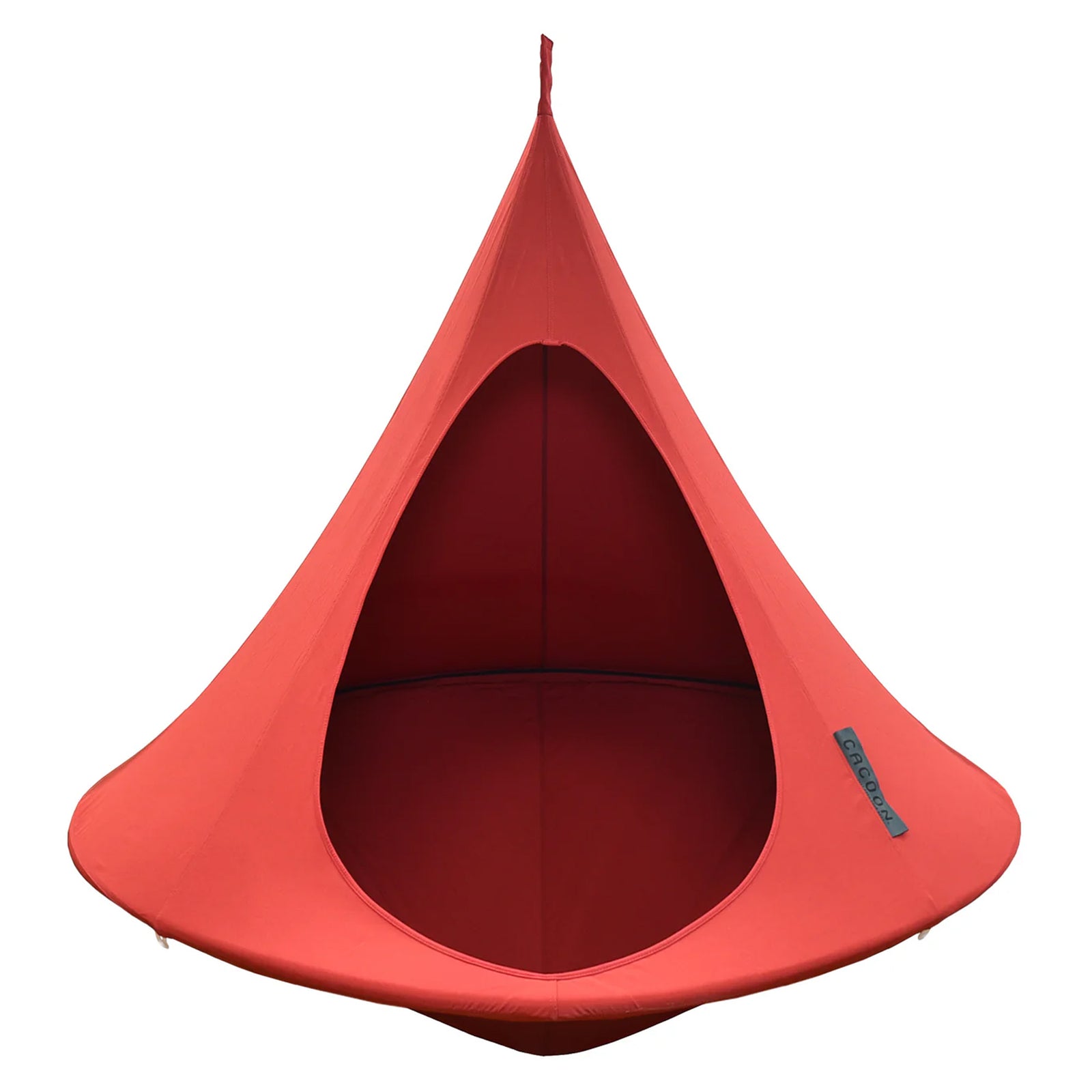 Vivere Double Cacoon Hanging Chair Indoor/Outdoor Polyester Canvas Hammock, Red - VMInnovations