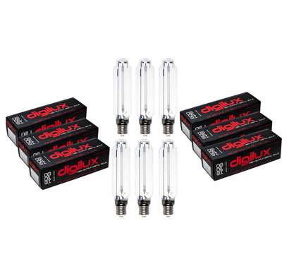 Digilux DX600HPS 600 Watt HPS HID Sodium Digital Ballast Grow Light Bulb, 6 Pack