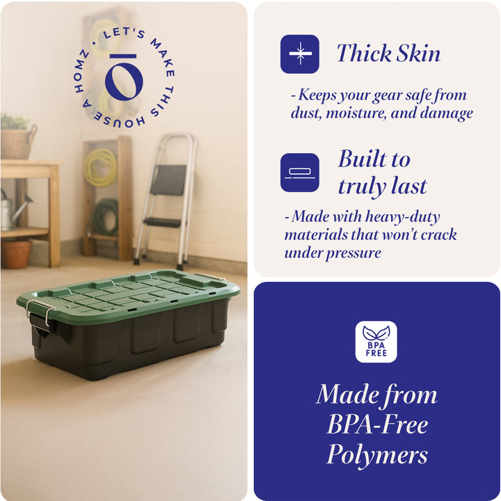 Homz 2pk 10 Gal Plastic Stackable Home Storage Bins w/Lids, (Open Box)