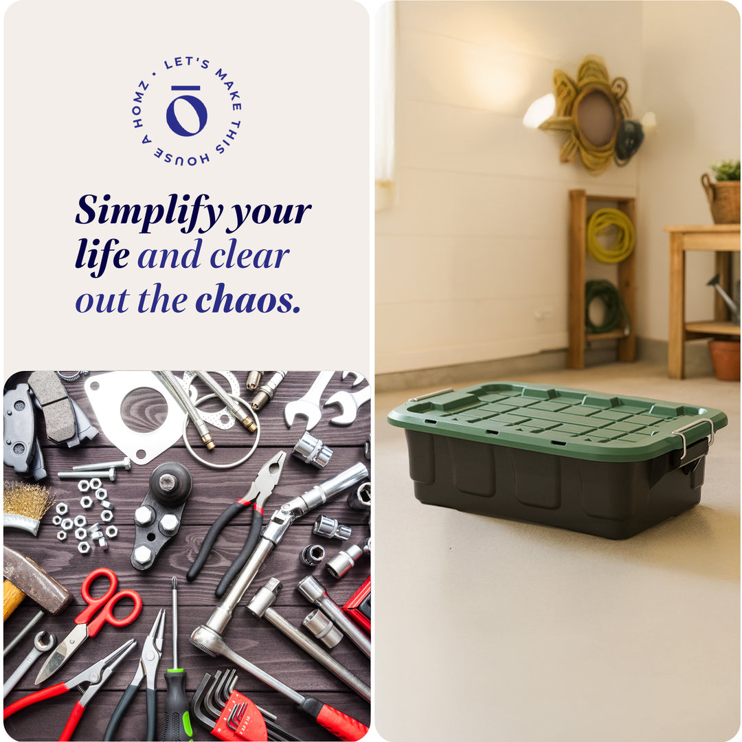 Homz 2pk 10 Gal Plastic Stackable Home Storage Bins w/Lids, (Open Box)