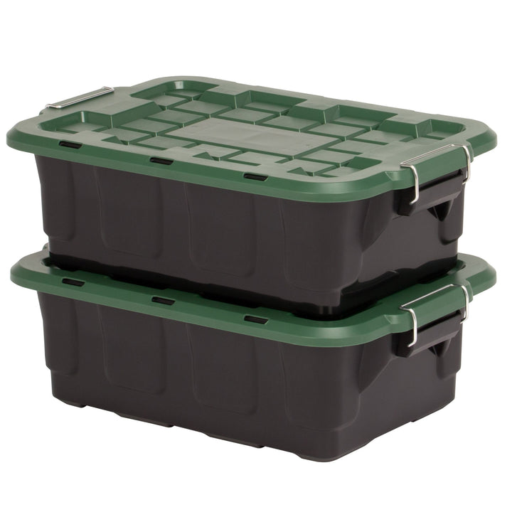 Homz 2pk 10 Gal Plastic Stackable Home Storage Bins w/Lids, (Open Box)