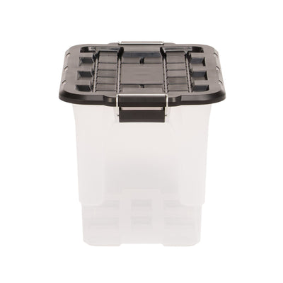 Homz 2 Pack 20-Gallon Clear Plastic Stackable Home Storage Bin W Lid (Open Box)
