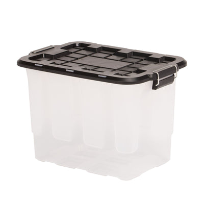 Homz 2 Pack 20-Gallon Clear Plastic Stackable Home Storage Bin W Lid (Open Box)