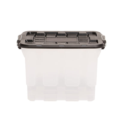 Homz 2 Pack 20-Gallon Clear Plastic Stackable Home Storage Bin W Lid (Open Box)