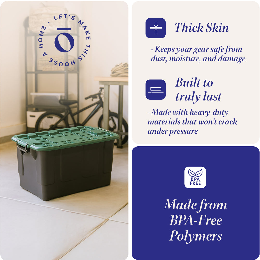 Homz 2 Pack 30-Gallon Plastic Stackable Home Storage Bins with Lids, (Open Box) - VMInnovations