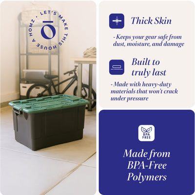 Homz 2 Pack 30-Gallon Plastic Stackable Home Storage Bins with Lids, (Open Box) - VMInnovations