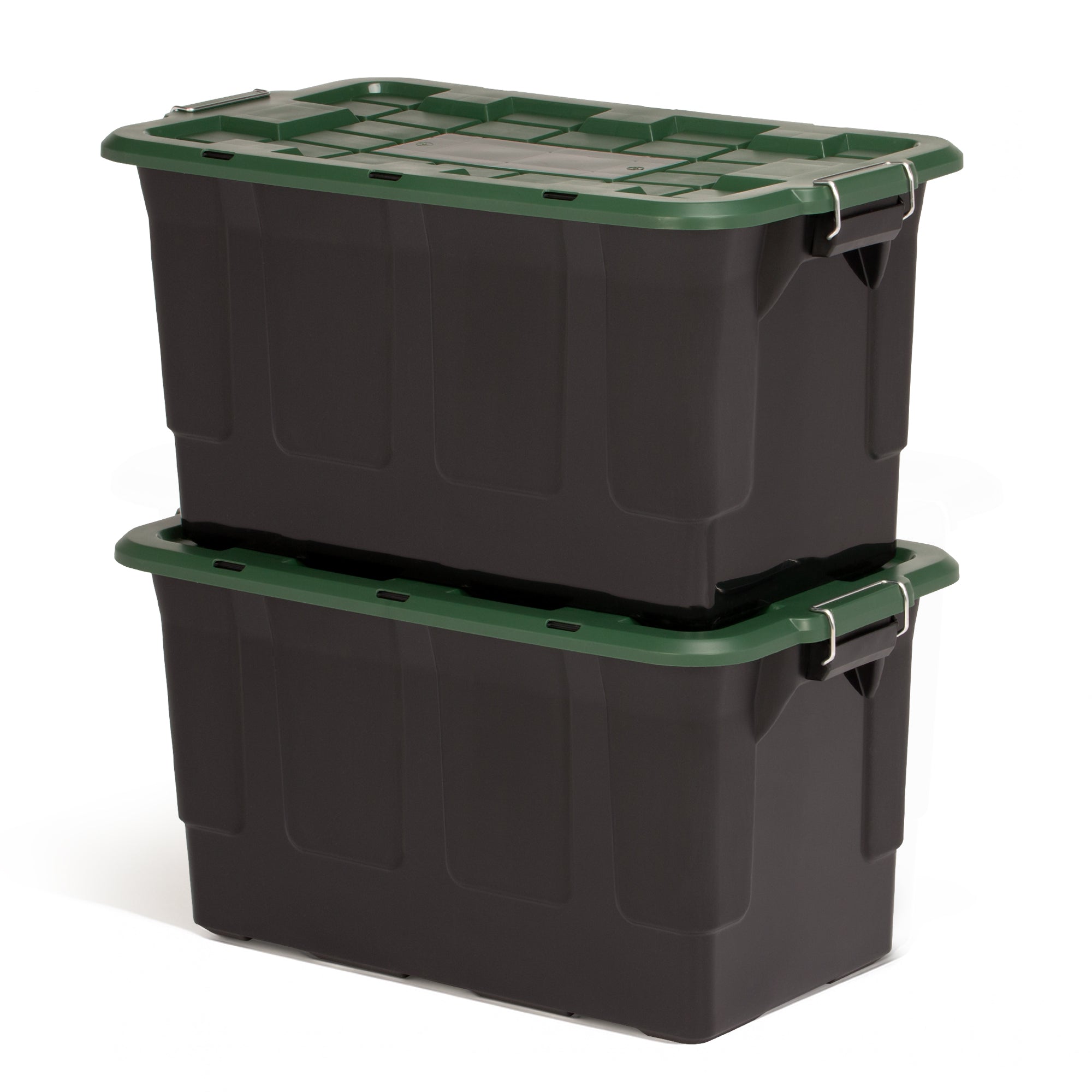Homz 2 Pack 30-Gallon Plastic Stackable Home Storage Bins with Lids, (Open Box) - VMInnovations