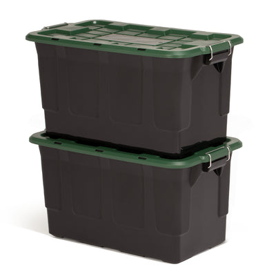 Homz 2 Pack 30-Gallon Plastic Stackable Home Storage Bins with Lids, (Open Box) - VMInnovations