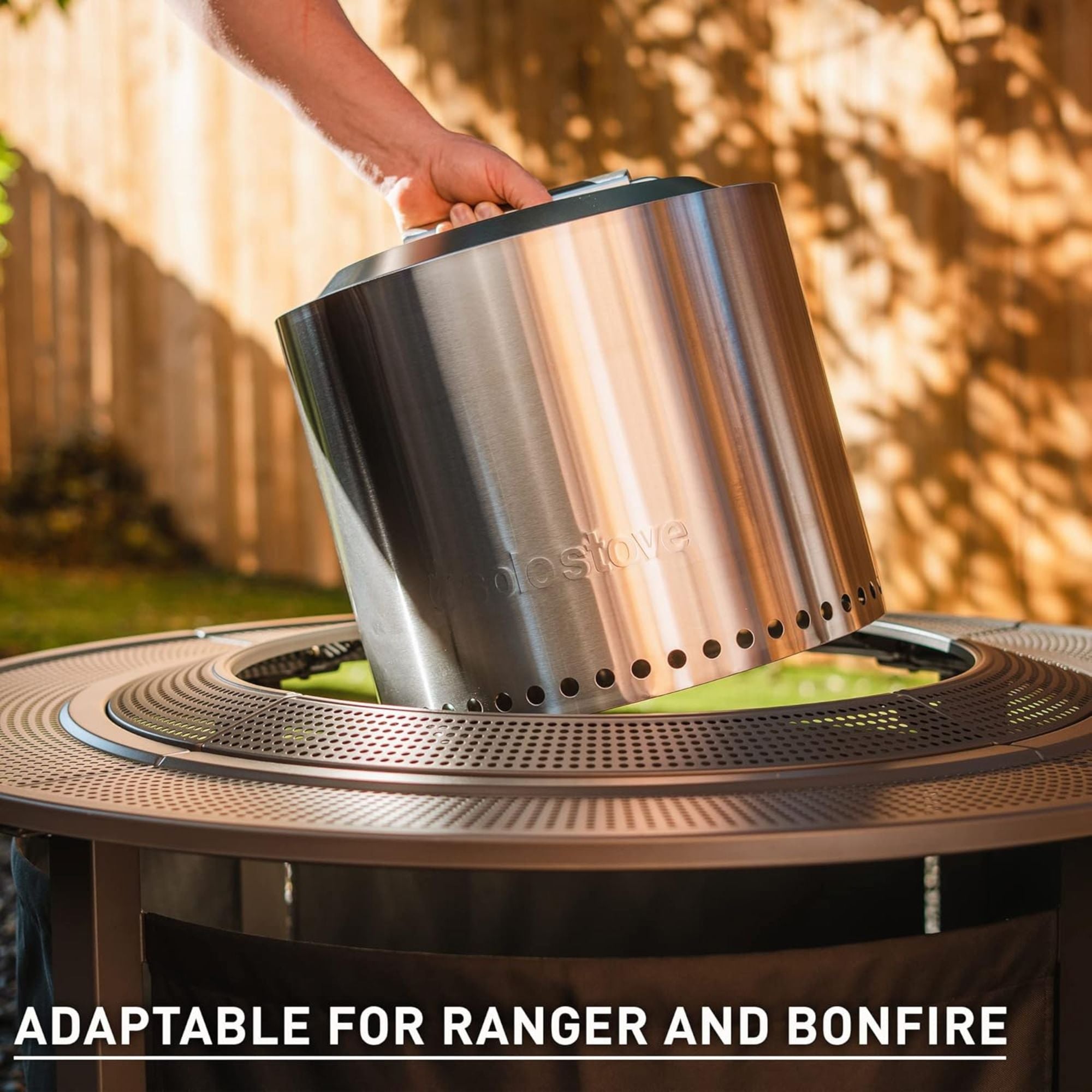 Solo Stove 42" Fire Pit Surround Tabletop, Steel Barrier w/Outdoor Fabric, Black