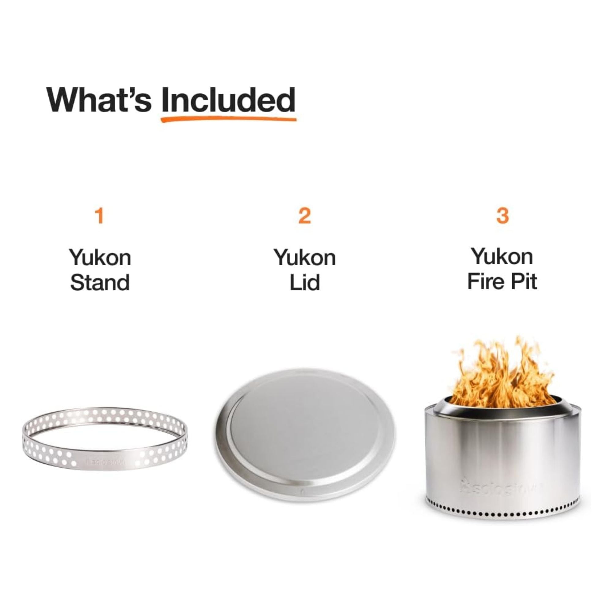 Solo Stove Essential Bundle Yukon 2.0, 27" Smokeless Fire Pit with Stand, & Lid - VMInnovations