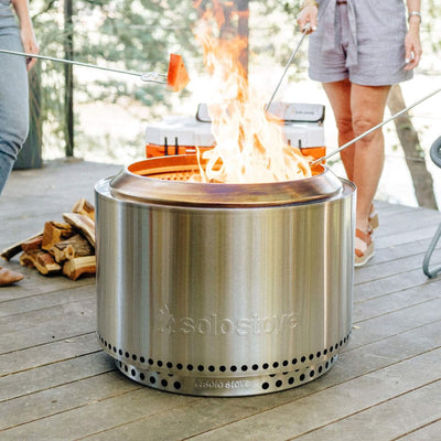Solo Stove Essential Bundle Yukon 2.0, 27" Smokeless Fire Pit with Stand, & Lid - VMInnovations