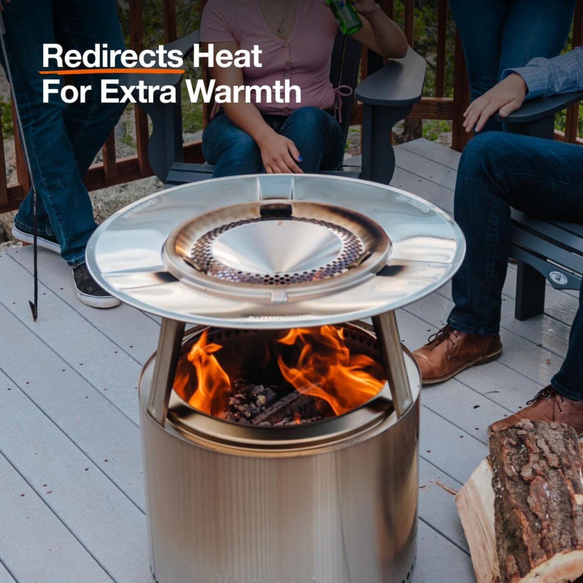 Solo Stove Bonfire Heat Deflector Steel Fire Pit Accessory Maximizes Heat Radius