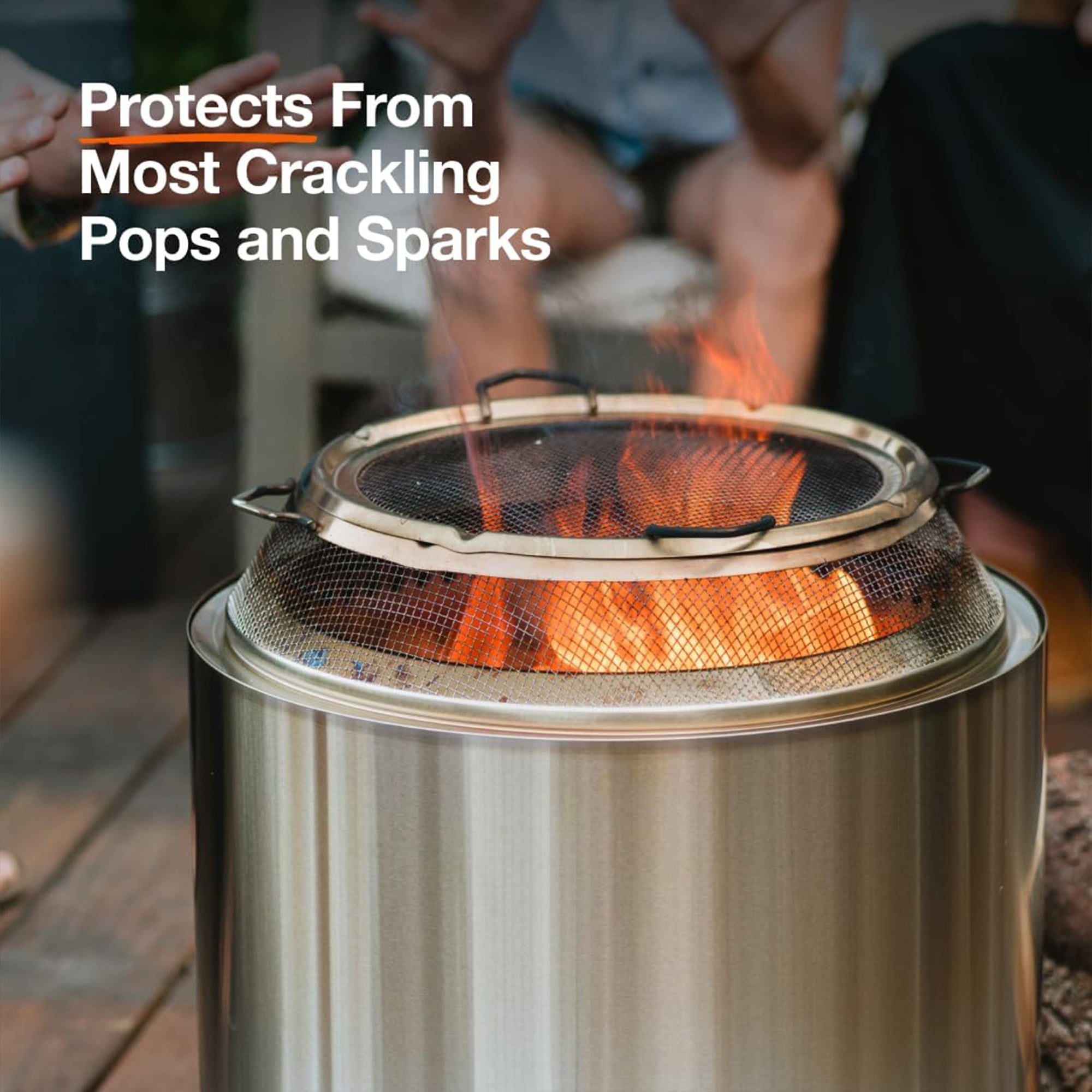 Solo Stove Bonfire Shield, Stainless Steel Mesh Spark Screen with Removal Tools