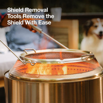 Solo Stove Bonfire Shield, Stainless Steel Mesh Spark Screen with Removal Tools
