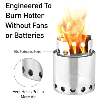 Solo Stove Lite, Portable Camping Stove, Gassification Wood Burning Rocket Stove